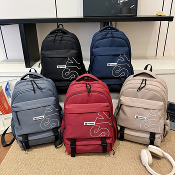 Školski ruksak za srednju školu, unisex, Oxford materijal, otporan na habanje, ulični stil, zakrivljene naramenice