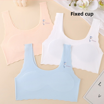 Faza 1 trening grudnjaka za djevojčice rane adolescencije, vest-stil, puni košarica, Ice Silk tkanina, podstava od najlona, 9–12 godina