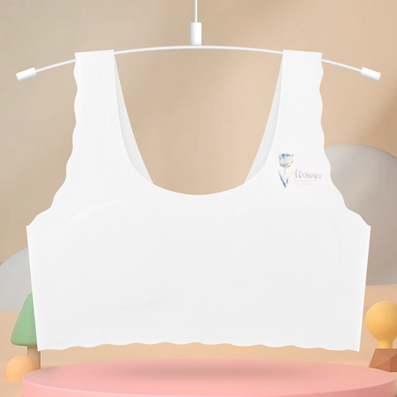 Faza 1 trening grudnjaka za djevojčice rane adolescencije, vest-stil, puni košarica, Ice Silk tkanina, podstava od najlona, 9–12 godina