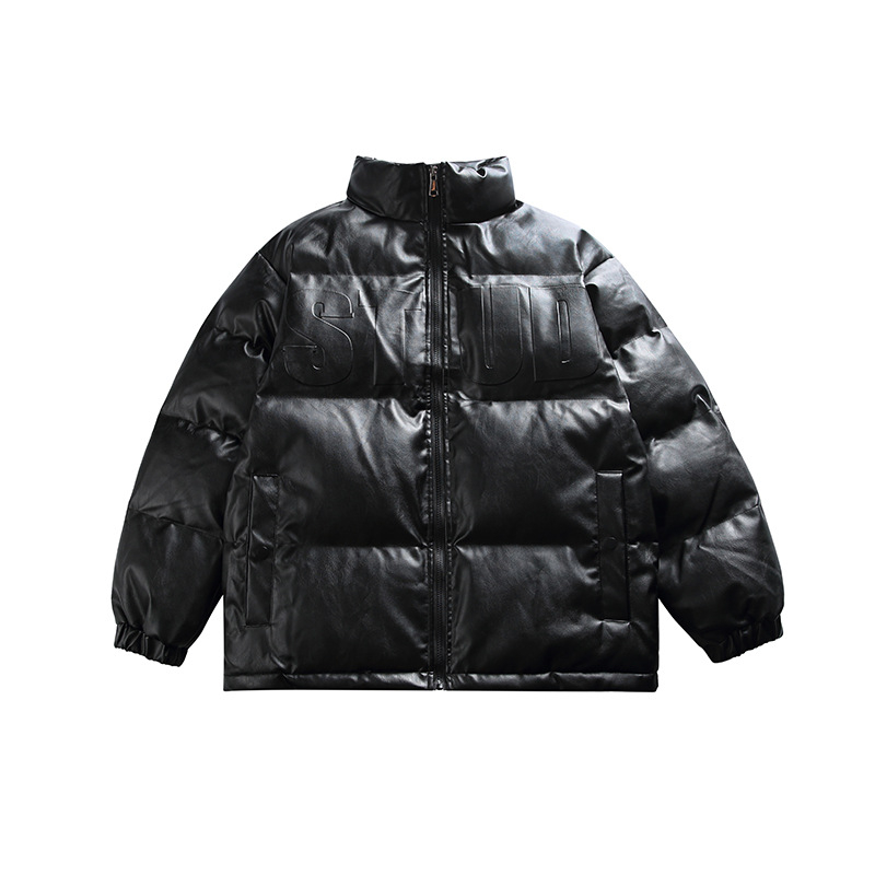 Muški debeli zimski kaput s stojećim ovratnikom, zatvarač, bočne džepove, vanjski dio od poliestera i podstava, ležeran japanski workwear stil