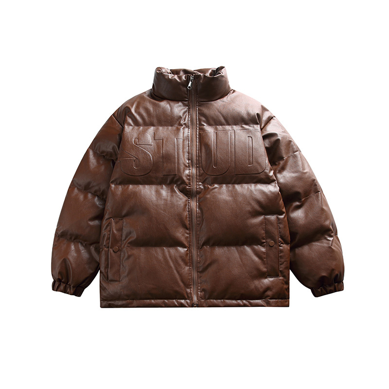 Muški debeli zimski kaput s stojećim ovratnikom, zatvarač, bočne džepove, vanjski dio od poliestera i podstava, ležeran japanski workwear stil