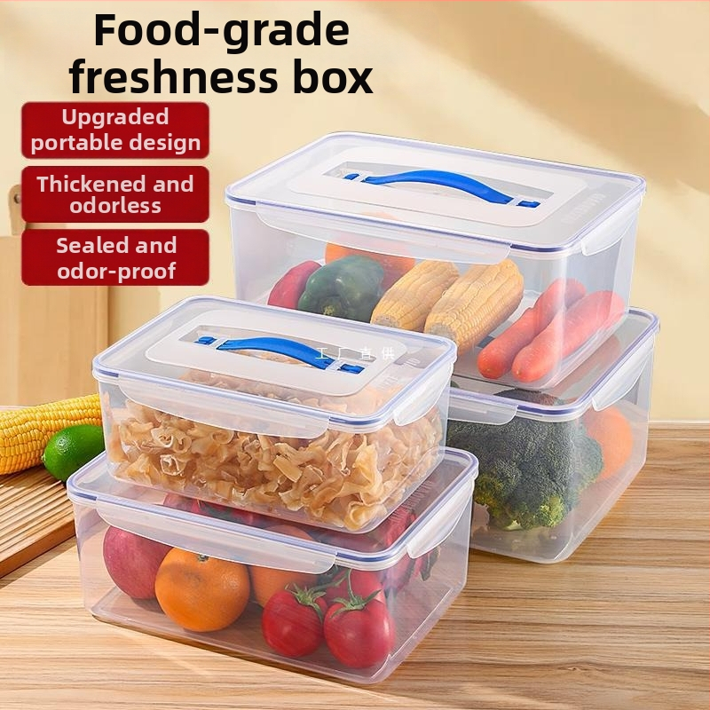 Plastová uzavretá krabička na skladovanie potravín v chladničke, pre zeleninu; odolná voči teplu a mrazu