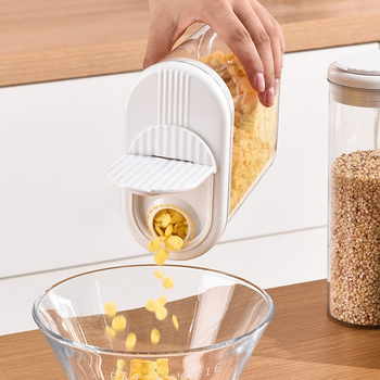 Honey Doshiko műanyag gabonatároló edény flip-top fedővel, átlátszó ovális alakú, 1–2 L