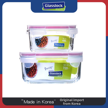 GlassLock okrugla kutija za ručak, mikrovalna kompatibilna, staklo otporno na toplinu, 800–1000 ml