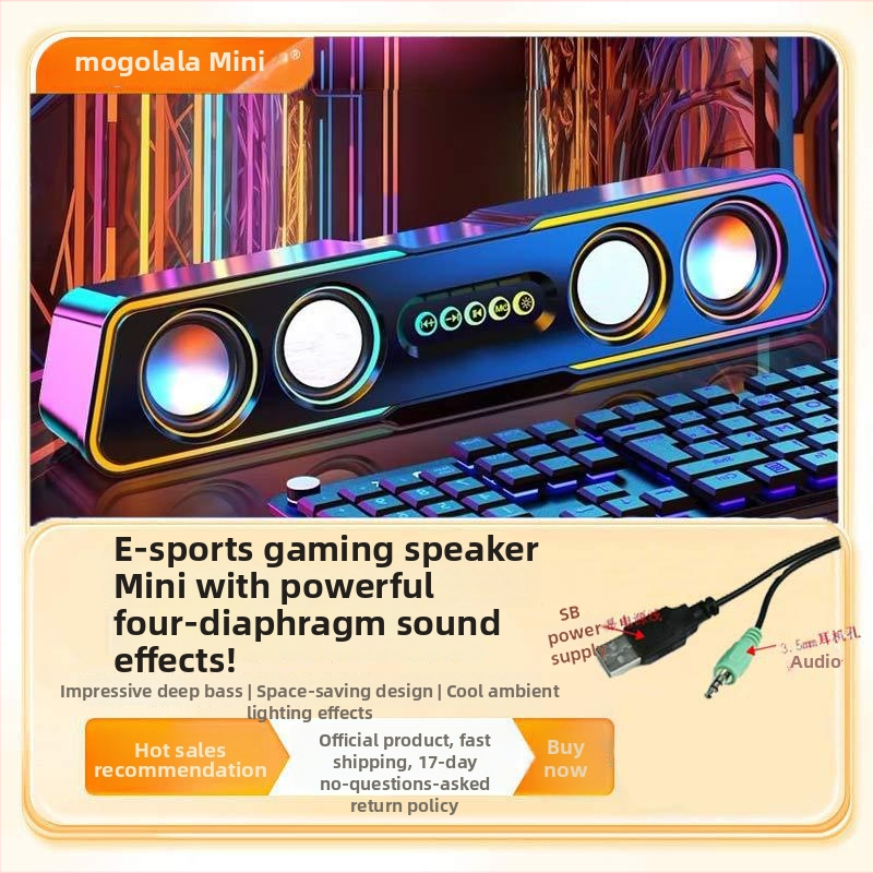 Számítógép hangszórók Q3, 2.1 csatornás, 5W, USB/3,5 mm/Bluetooth 4.0, 40 Hz–20 kHz, SNR ≥75 dB