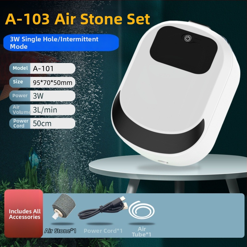 Φορτιζόμενη αντλία οξυγόνου και αεριστής για ψάρεμα και ενυδρείο – Τροφοδοσία USB, Διπλής χρήσης, βάρος 205 g, μοντέλα A-101/A-102/A-103