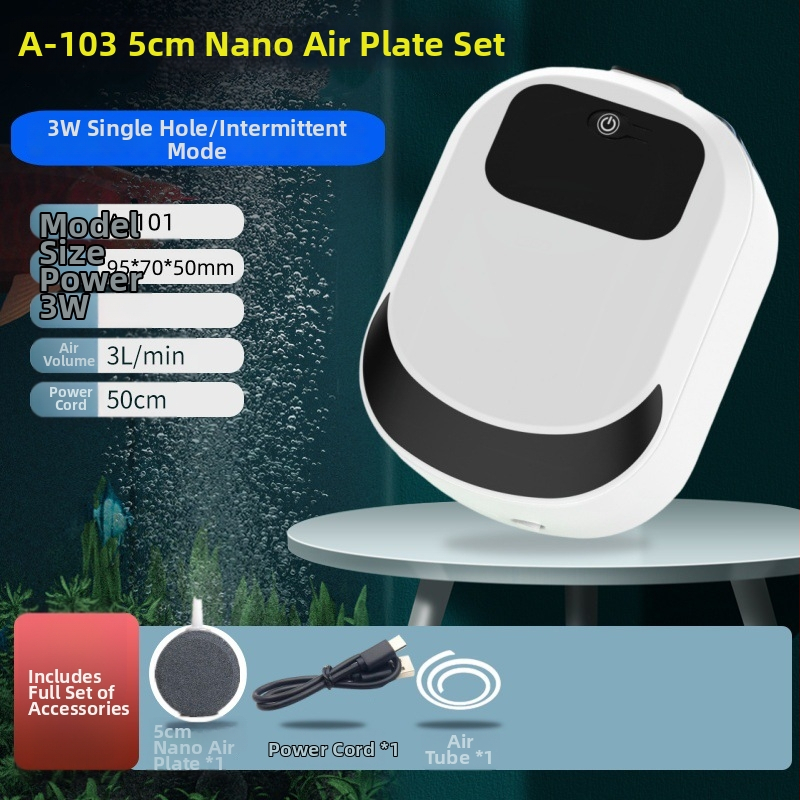 Φορτιζόμενη αντλία οξυγόνου και αεριστής για ψάρεμα και ενυδρείο – Τροφοδοσία USB, Διπλής χρήσης, βάρος 205 g, μοντέλα A-101/A-102/A-103