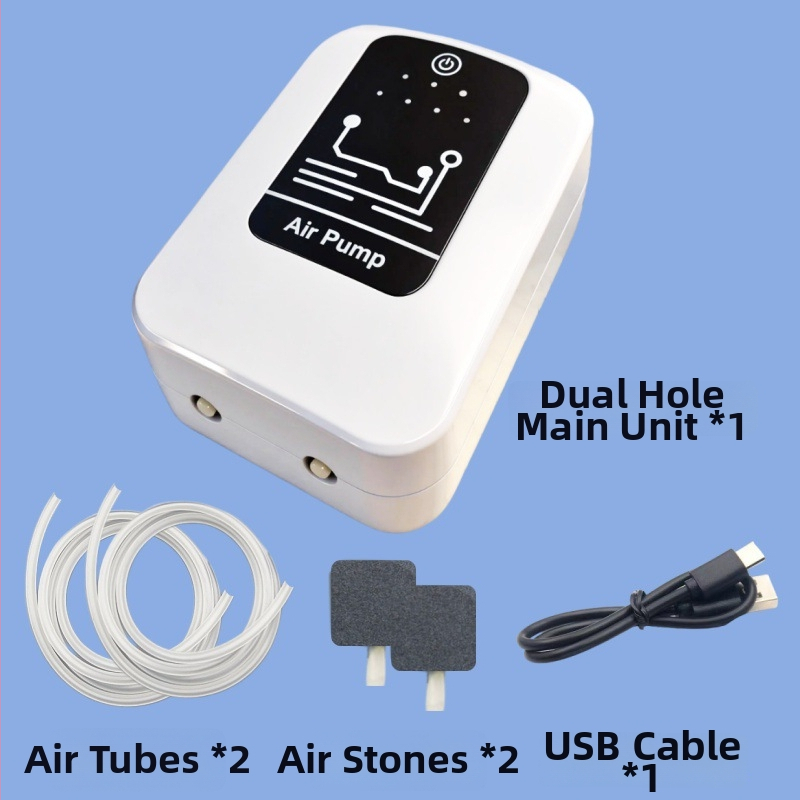 Φορτιζόμενη αντλία οξυγόνου και αεριστής για ψάρεμα και ενυδρείο – Τροφοδοσία USB, Διπλής χρήσης, βάρος 205 g, μοντέλα A-101/A-102/A-103