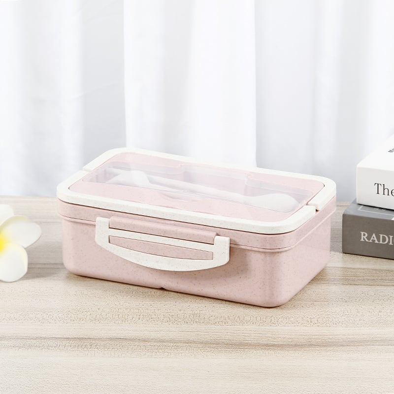 Plastična kutija za ručak od pšeničnog slama, kvadratna, jednostruka, 800-1000 ml, za odrasle, ispis logotipa i prilagodba