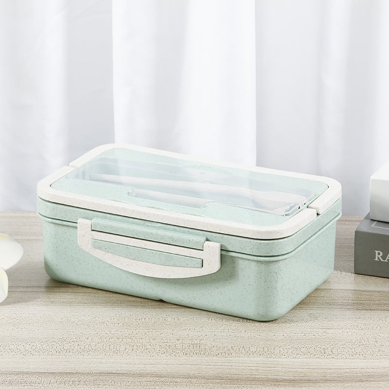 Plastična kutija za ručak od pšeničnog slama, kvadratna, jednostruka, 800-1000 ml, za odrasle, ispis logotipa i prilagodba