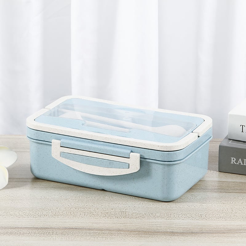 Plastična kutija za ručak od pšeničnog slama, kvadratna, jednostruka, 800-1000 ml, za odrasle, ispis logotipa i prilagodba