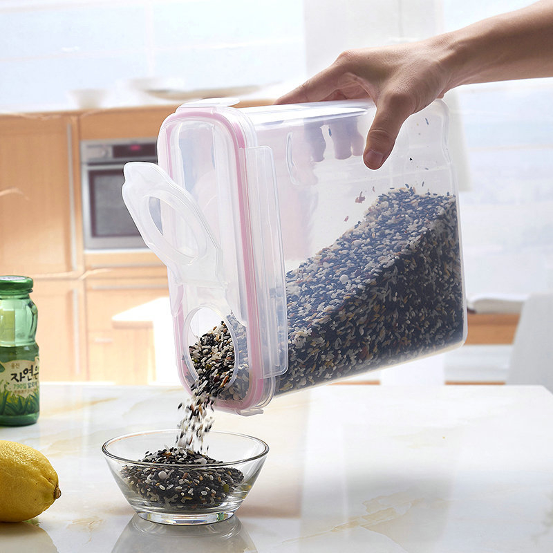 Ran Ye zárt műanyag élelmiszertároló edény, négyszögletes alakú, 3,1–4 L kapacitás, PP anyag, frissesség megőrző doboz