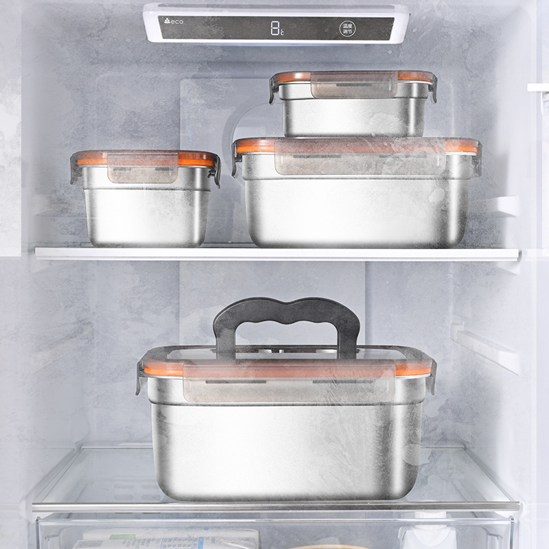 Okrugla kutija za obrok od 304 nehrđajućeg čelika s poklopcem, prehrambena klasa, posuda za čuvanje hrane, 1–2 L