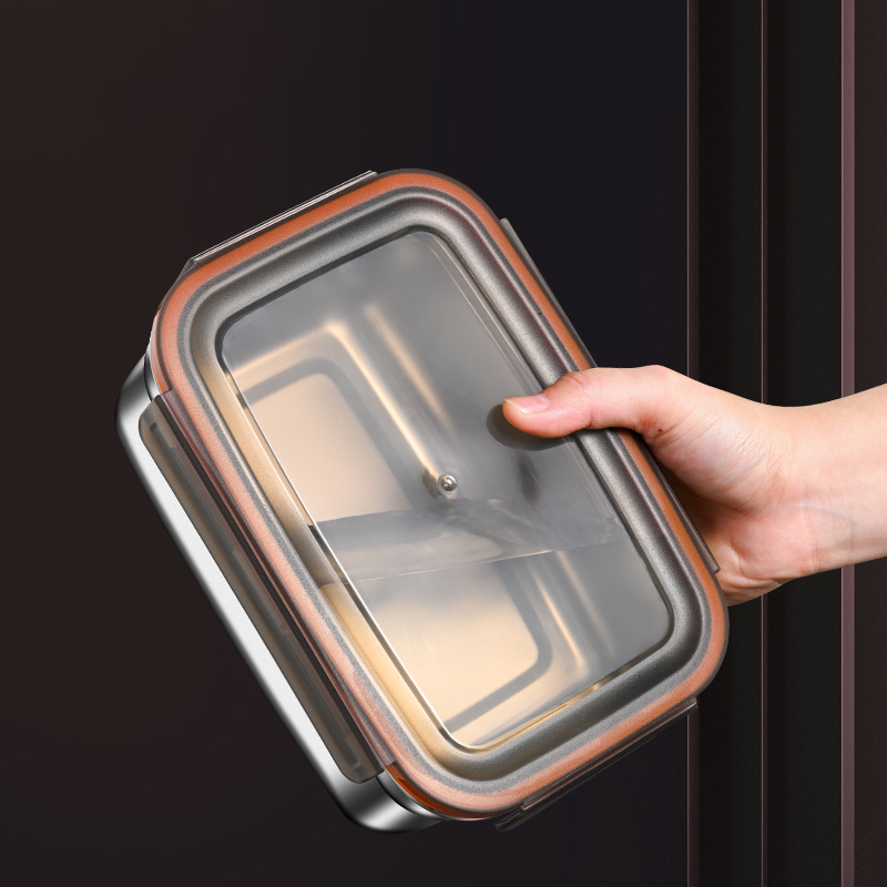 Okrugla kutija za obrok od 304 nehrđajućeg čelika s poklopcem, prehrambena klasa, posuda za čuvanje hrane, 1–2 L