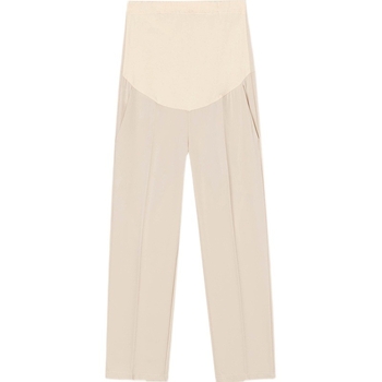 Hlače za trudnoću cropped straight, podrška za trbuh, labav kroj; 65% pamuk, poliester