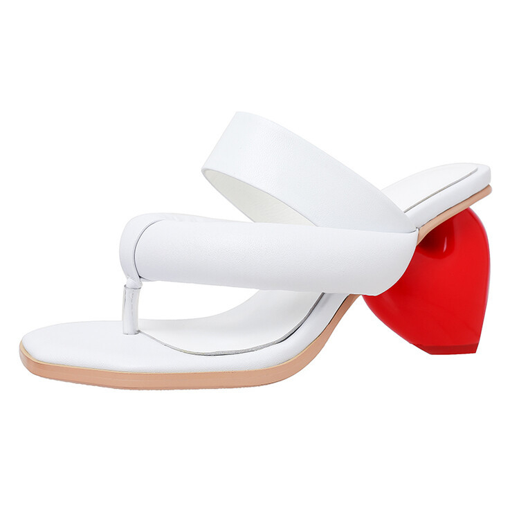 Sandale s otvorenim prstom, gornji dio od mikrovlakana, zaobljeni vrh, debeli pet 10 cm, potplat 3 cm, slip-on
