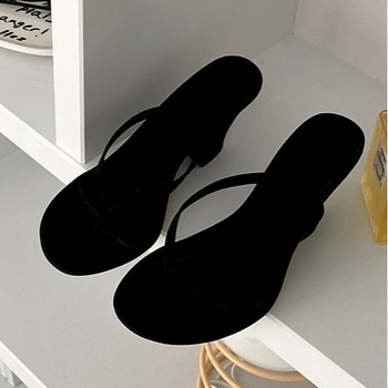 Ženske sandale od ovčje kože s uzorkom riblje kosti, okrugla vrh, gumena potplata, neutralan stil