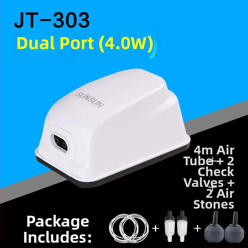 Αντλία Αερισμού Ενυδρείου, Διπλής Εξόδου, Αθόρυβη, ABS, Τροφοδοσία AC, Sunsun/Sensen