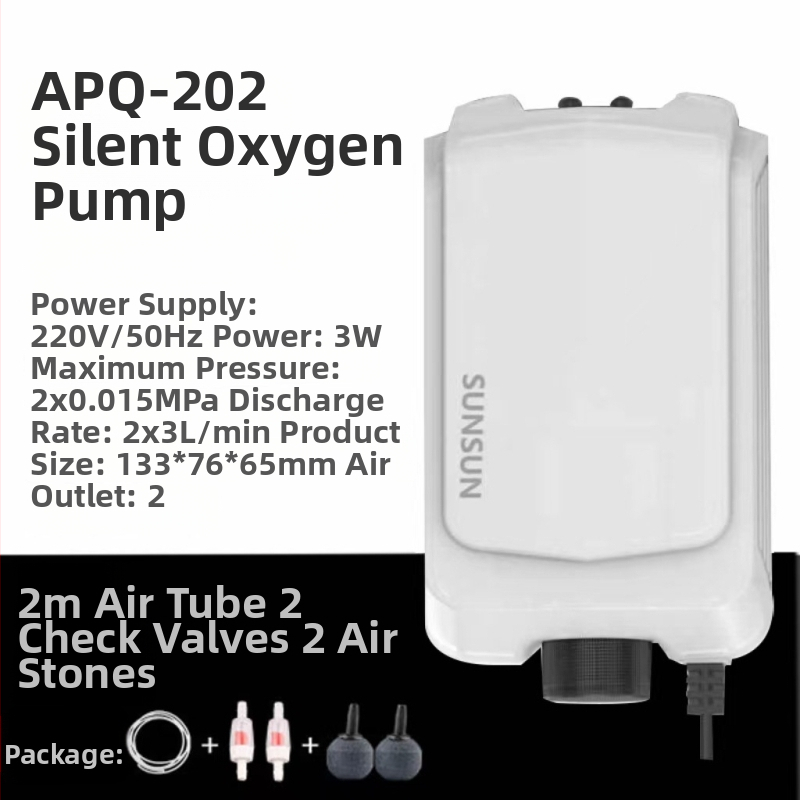 Αντλία Αερισμού Ενυδρείου, Διπλής Εξόδου, Αθόρυβη, ABS, Τροφοδοσία AC, Sunsun/Sensen