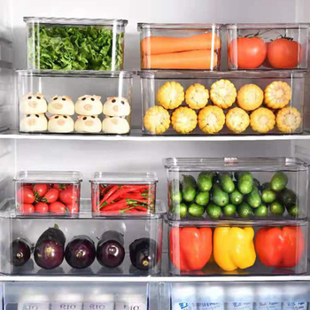 Кутия за съхранение на храни, прозрачен PET, с капак и уплътнение