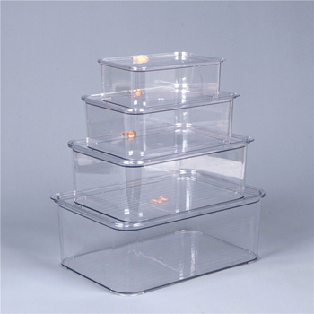 Кутия за съхранение на храни, прозрачен PET, с капак и уплътнение