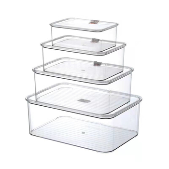 Кутия за съхранение на храни, прозрачен PET, с капак и уплътнение
