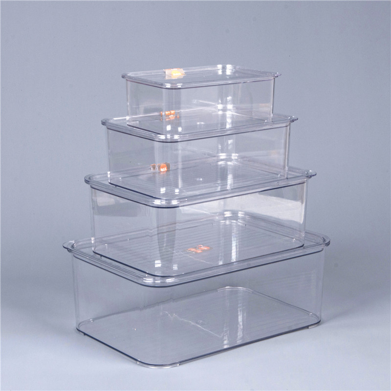 Кутия за съхранение на храни, прозрачен PET, с капак и уплътнение