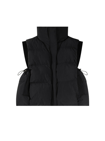 Женска зимна безръкавна жилетка от нейлон с пълнеж полиестер-памук, стойкова яка, без ръкави, средна дължина 50–65 см, стил японски и корейски за свободното време
