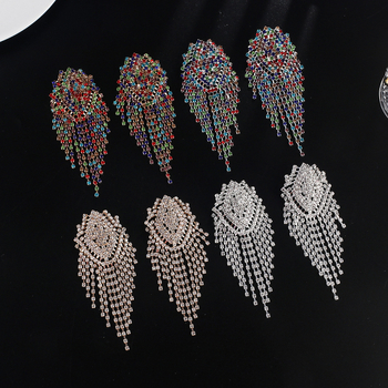 Naušnice s rhinestones, elektroplatinirano, brend YFJEWE, stil hladni vjetar, lišće dizajn