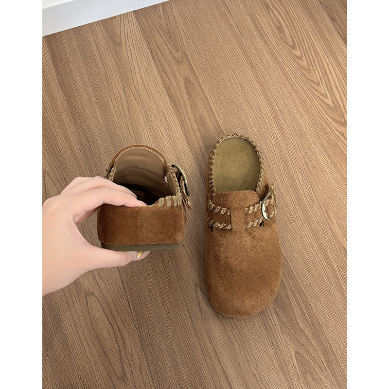 Női slip-on cipők vastag platformával – nubuk bőr felsőrész, kerek orr, gumírozott talp, mindennapi, szabadtéri viselet (2026 tavasz)