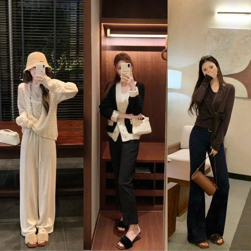 Női szőrmehatású papucs egyláncos, négyzet orrú, klines sarkú, 5 cm magasság