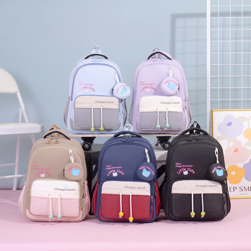 Rucsac pentru copii din Oxford, stil campus tineret, imprimeu cu litere, curele cu pernă de aer, respirabil