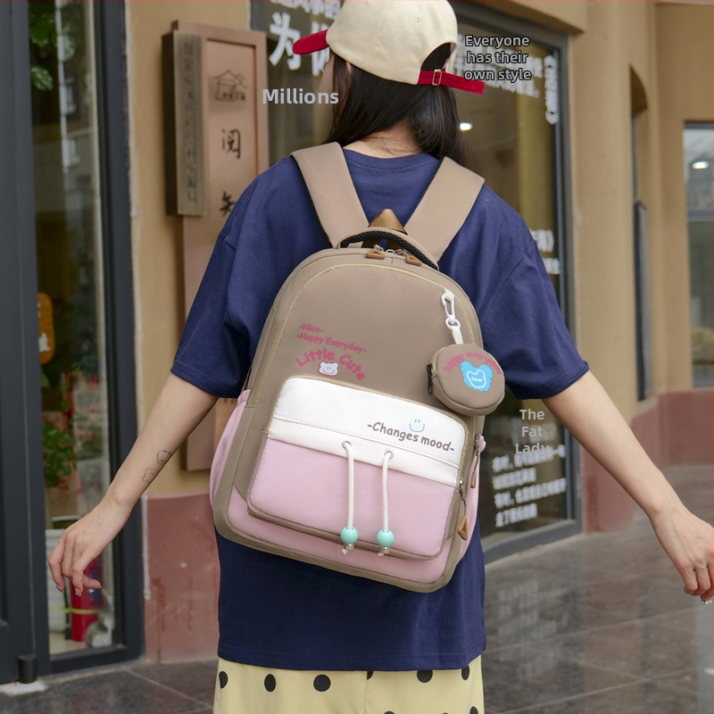 Rucsac pentru copii din Oxford, stil campus tineret, imprimeu cu litere, curele cu pernă de aer, respirabil