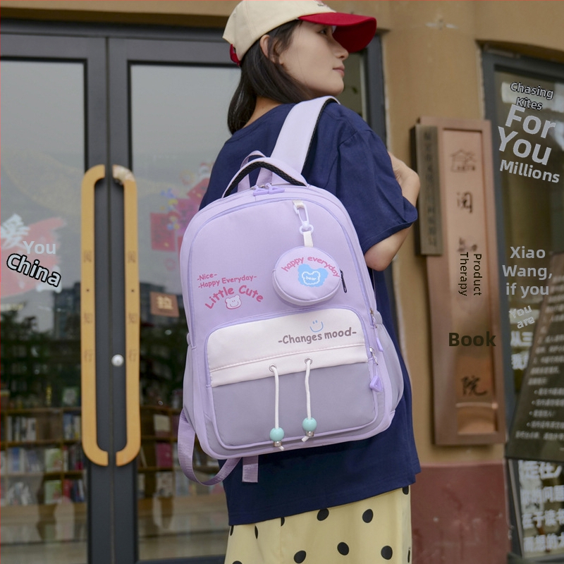 Rucsac pentru copii din Oxford, stil campus tineret, imprimeu cu litere, curele cu pernă de aer, respirabil