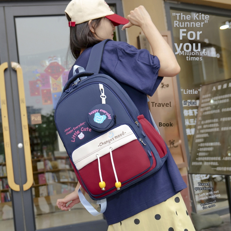 Rucsac pentru copii din Oxford, stil campus tineret, imprimeu cu litere, curele cu pernă de aer, respirabil