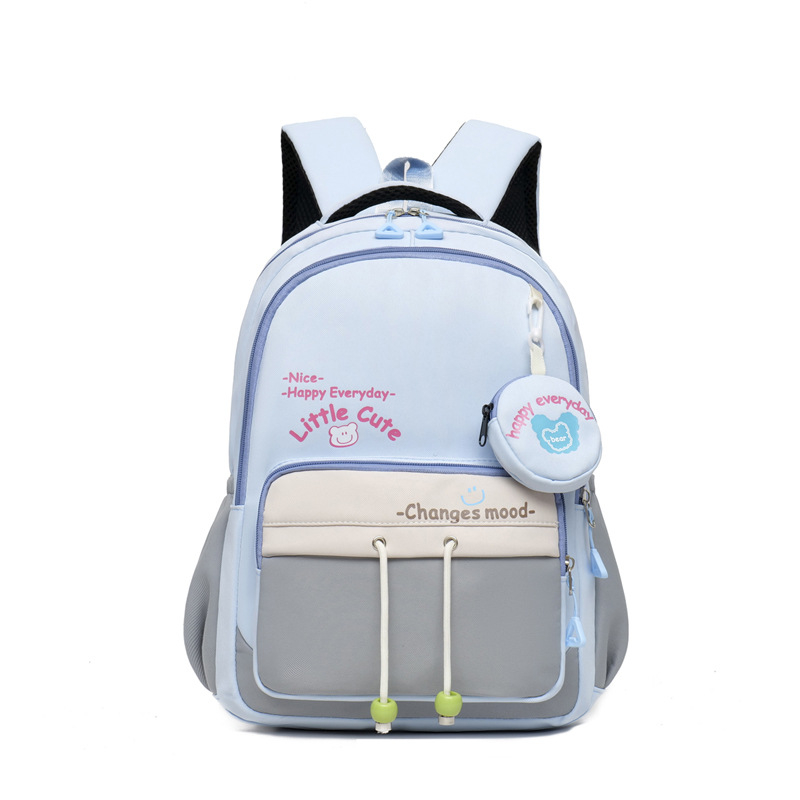 Rucsac pentru copii din Oxford, stil campus tineret, imprimeu cu litere, curele cu pernă de aer, respirabil