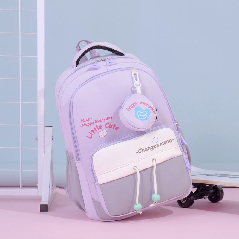 Rucsac pentru copii din Oxford, stil campus tineret, imprimeu cu litere, curele cu pernă de aer, respirabil