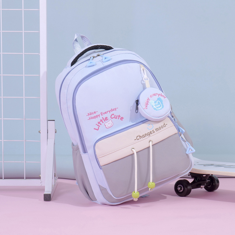 Rucsac pentru copii din Oxford, stil campus tineret, imprimeu cu litere, curele cu pernă de aer, respirabil