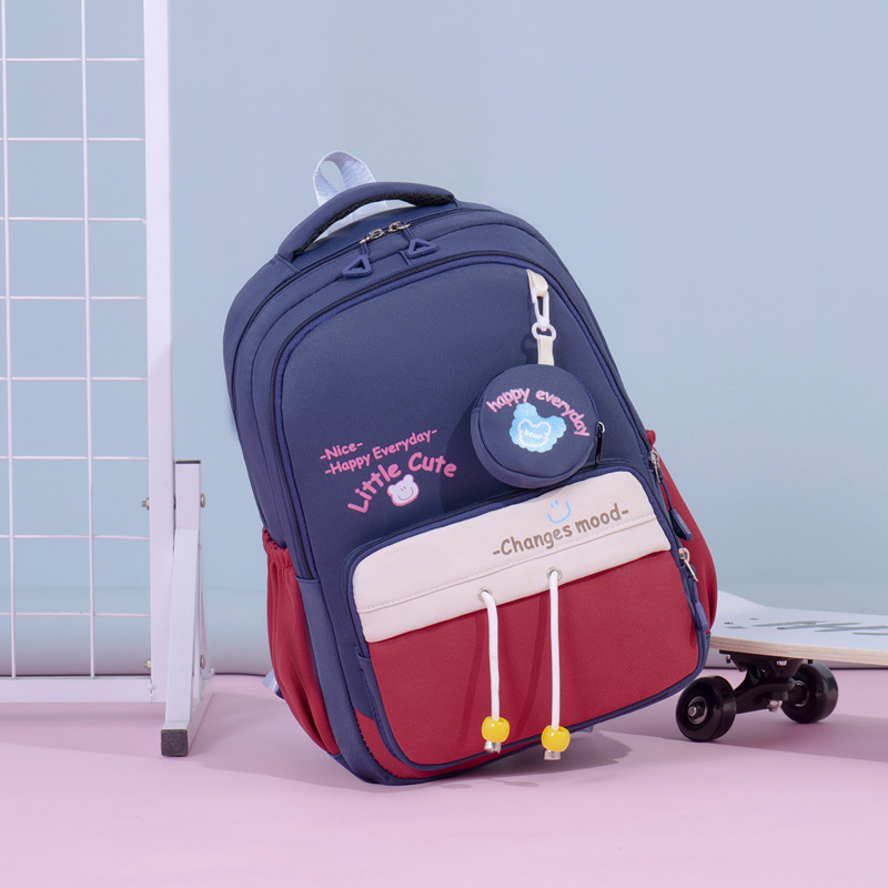 Rucsac pentru copii din Oxford, stil campus tineret, imprimeu cu litere, curele cu pernă de aer, respirabil