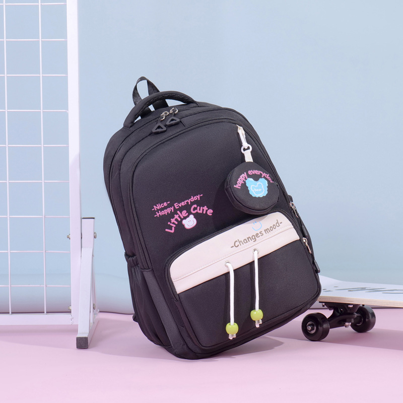 Rucsac pentru copii din Oxford, stil campus tineret, imprimeu cu litere, curele cu pernă de aer, respirabil