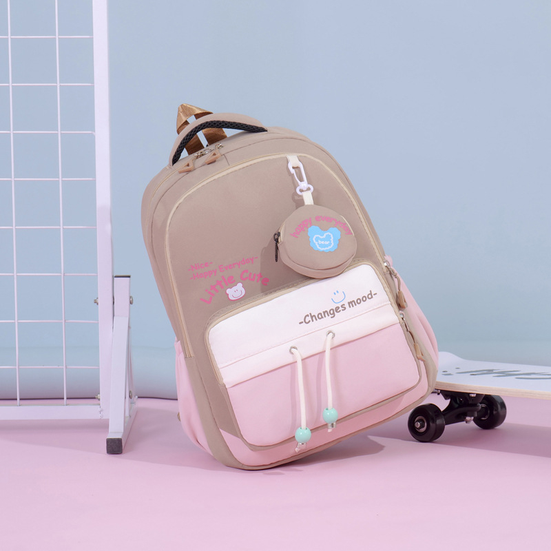 Rucsac pentru copii din Oxford, stil campus tineret, imprimeu cu litere, curele cu pernă de aer, respirabil