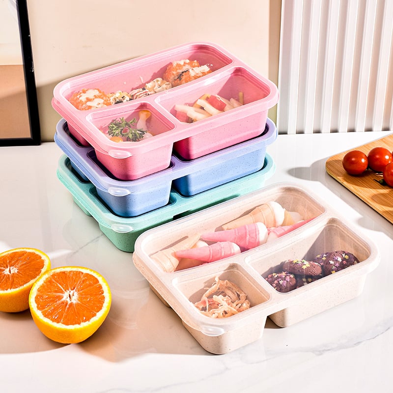 Senxuan kutija za ručak od pšenične slame i PP-a, kvadratnog oblika, 800-1000 ml, pogodna za mikrovalnu pećnicu, jedan sloj