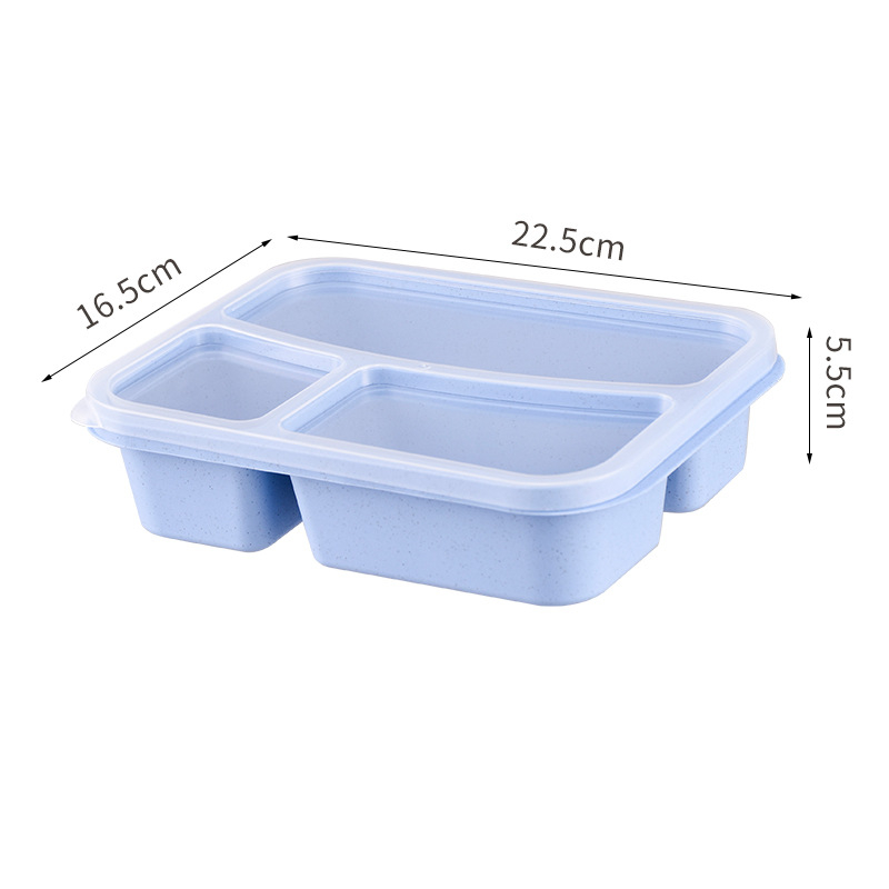Senxuan kutija za ručak od pšenične slame i PP-a, kvadratnog oblika, 800-1000 ml, pogodna za mikrovalnu pećnicu, jedan sloj