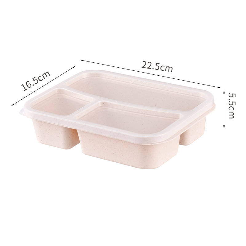 Senxuan kutija za ručak od pšenične slame i PP-a, kvadratnog oblika, 800-1000 ml, pogodna za mikrovalnu pećnicu, jedan sloj
