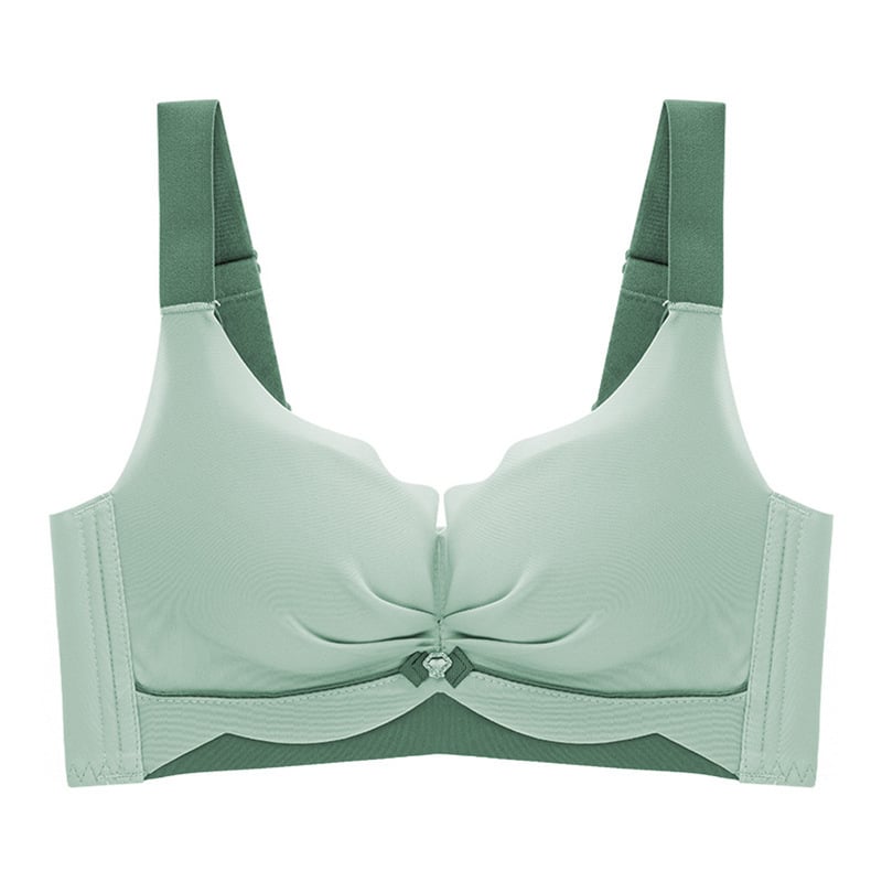 Sutien fără cusături, push-up pentru sâni mici, cupe 3/4, cupe modelate cu partea superioară subțire și partea inferioară mai groasă, bretele fixe duble, închidere în spate cu patru rânduri de carlige