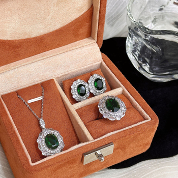 Σετ κοσμημάτων από χαλκό – Σκουλαρίκια, κολιέ και βραχιόλι με σχέδιο λουλουδιών, ηλεκτροπλατίωση, κανονική αλυσίδα, ελαφρύς πολυτελής στυλ