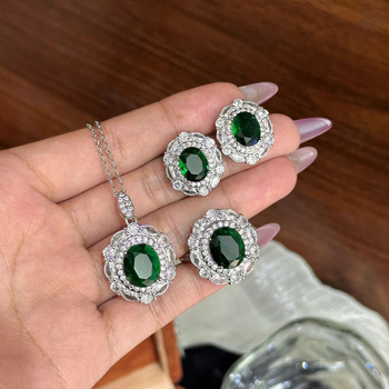 Σετ κοσμημάτων από χαλκό – Σκουλαρίκια, κολιέ και βραχιόλι με σχέδιο λουλουδιών, ηλεκτροπλατίωση, κανονική αλυσίδα, ελαφρύς πολυτελής στυλ