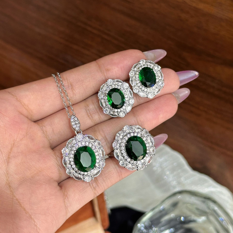 Σετ κοσμημάτων από χαλκό – Σκουλαρίκια, κολιέ και βραχιόλι με σχέδιο λουλουδιών, ηλεκτροπλατίωση, κανονική αλυσίδα, ελαφρύς πολυτελής στυλ