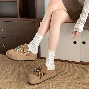 Sandale u stilu Birkenstock, srednja peta 3–5 cm, velur gornji dio, Baotou zatvorenog prsta, gumena potplata, unutarnji materijal od super vlakana