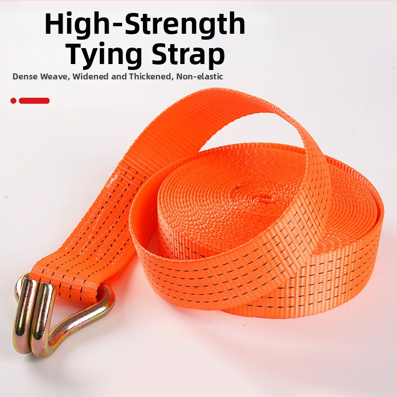 Ručný ťažký polyesterový viazací pás s dvojitými hákmi; nosnosť 5000 kg; pevnosť v ťahu 3000 kg; určené na prepravu a upevnenie nákladu